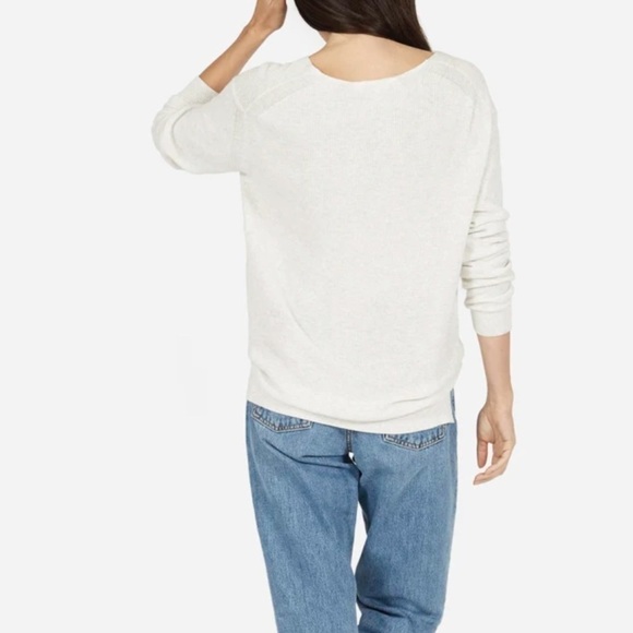 Everlane The Cotton V-Neck Sweater in Light Heathered Grey Size M - Picture 3 of 9